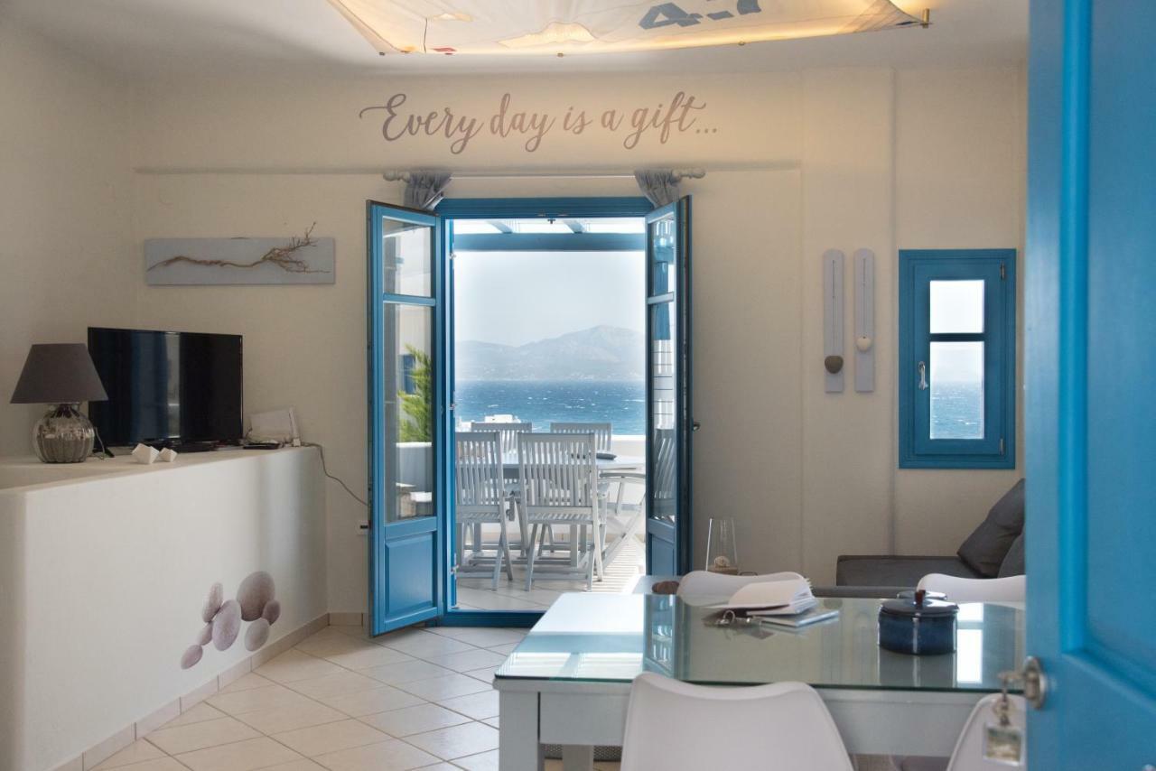 Just Blue With Amazing Sea Views In Piso Livadi Villa Bagian luar foto