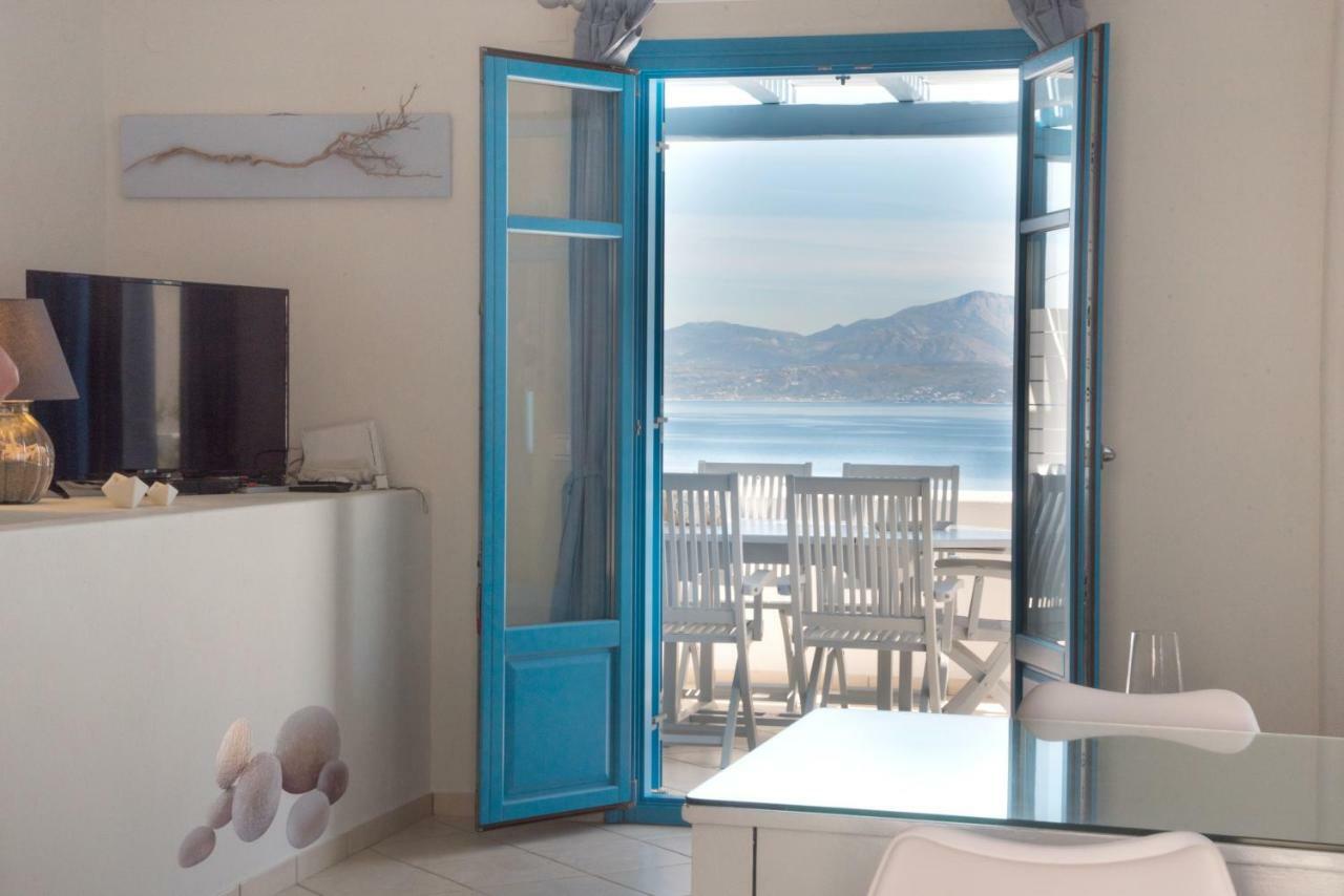 Just Blue With Amazing Sea Views In Piso Livadi Villa Bagian luar foto